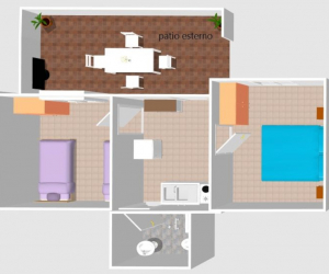Apartamento de dos habitaciones medianas